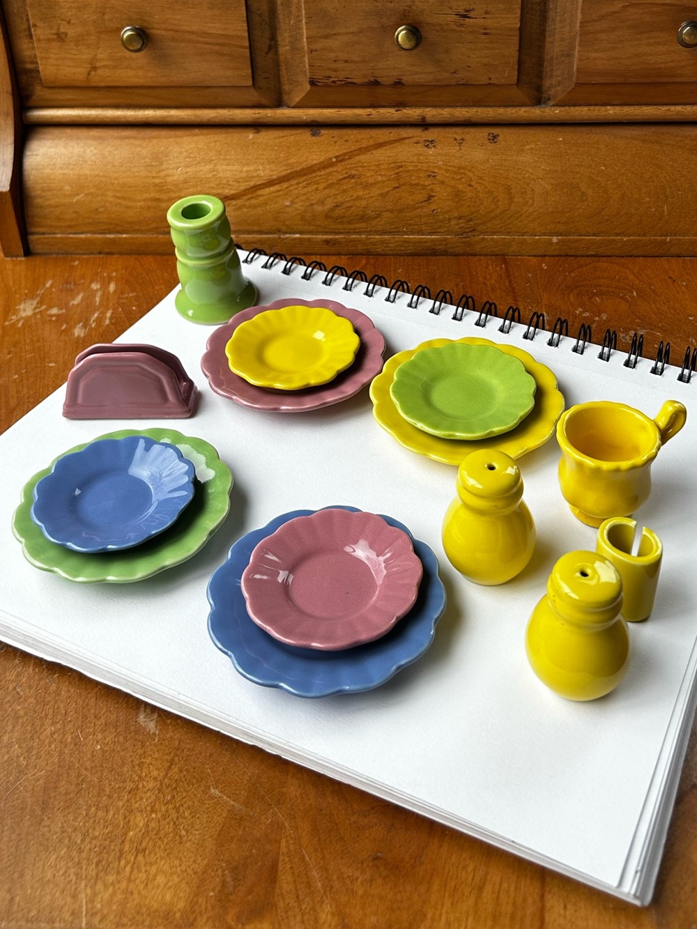 🩷💛💙 Mini Ceramic Tea Set - Yellow, Green, Blue, Pink
